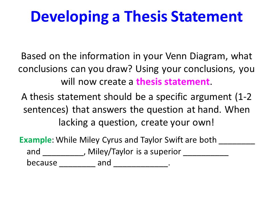 how to make a thesis statement history